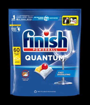 Tabletki do zmywarek FINISH Quantum Lemon Powerball All in One (60szt) Tabletki do zmywarek FINISH Quantum Lemon Powerball All in One (60szt)