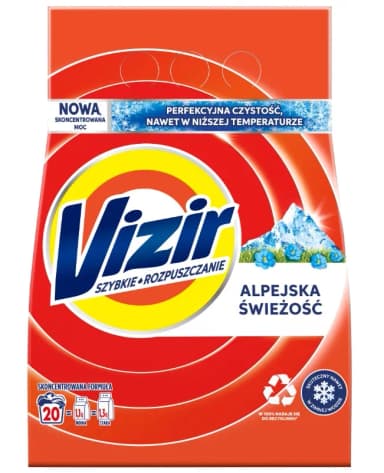 Proszek do prania VIZIIR 1,10KG APLINE FRESH 20 prań Proszek do prania VIZIIR 1,10KG APLINE FRESH 20 prań