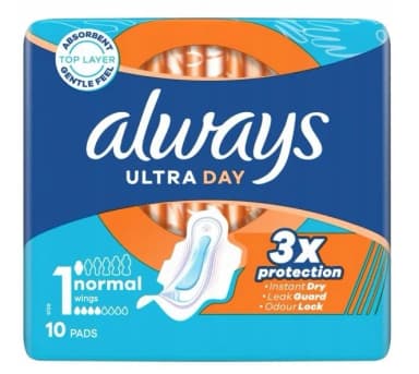 PODPASKI ALWAYS ULTRA NORMAL ZE SKRZYDEŁKAMI (10 sztuk) PODPASKI ALWAYS ULTRA NORMAL ZE SKRZYDEŁKAMI (10 sztuk)