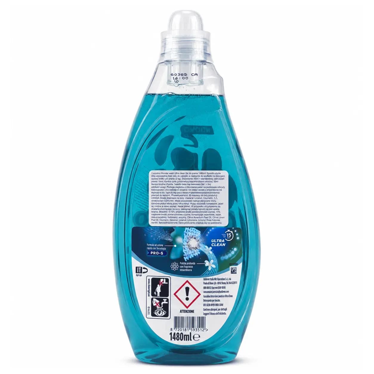 Coccolino żel do prania ultra care niebieski 37 prań 1,48 l – zdjęcie produktu 3