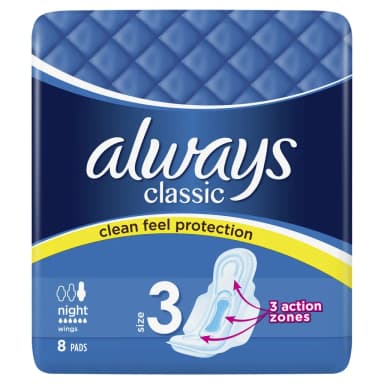 Podpaski ALWAYS Classic Night 8 Sztuk Podpaski ALWAYS Classic Night 8 Sztuk