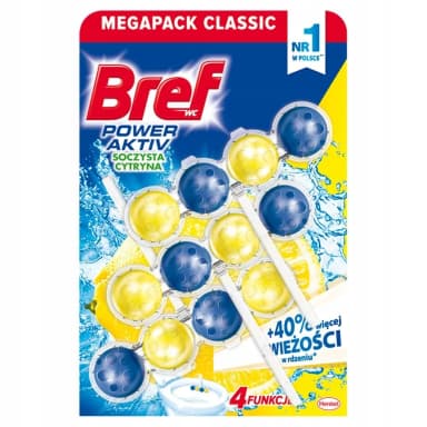 KULKI WC BREF POWER ACTIV SOCZYSTA CYTRYNA 3X50G KULKI WC BREF POWER ACTIV SOCZYSTA CYTRYNA 3X50G