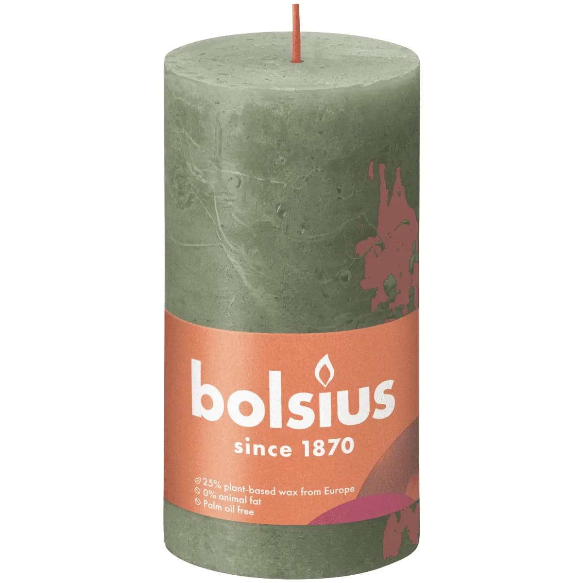 Bolsius świeca pieńkowa rustic shine fresh olive 130 × 68 mm – opakowanie produktu