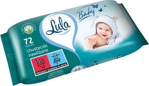 Lula baby chusteczki nawilżane z aloesem 72 szt. – opakowanie produktu