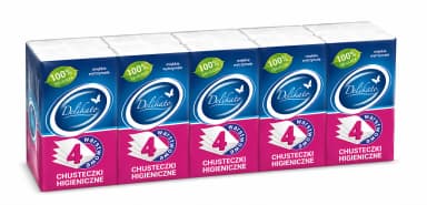 Chusteczki higieniczne DELIKATO 4-warstwowe Pakiet 10 Sztuk Chusteczki higieniczne DELIKATO 4-warstwowe Pakiet 10 Sztuk