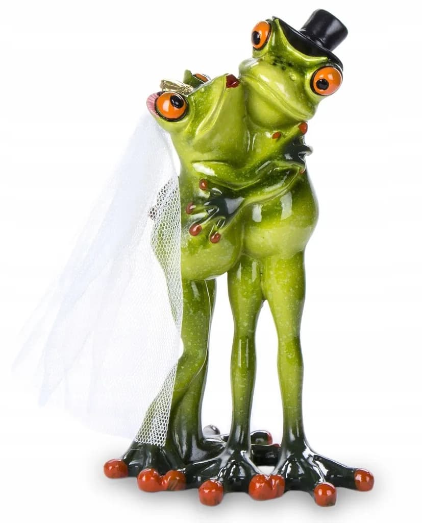 ŻABA ZAKOCHANA Figurka dekoracyjna MŁODA PARA 16,5 x 8 x 9cm