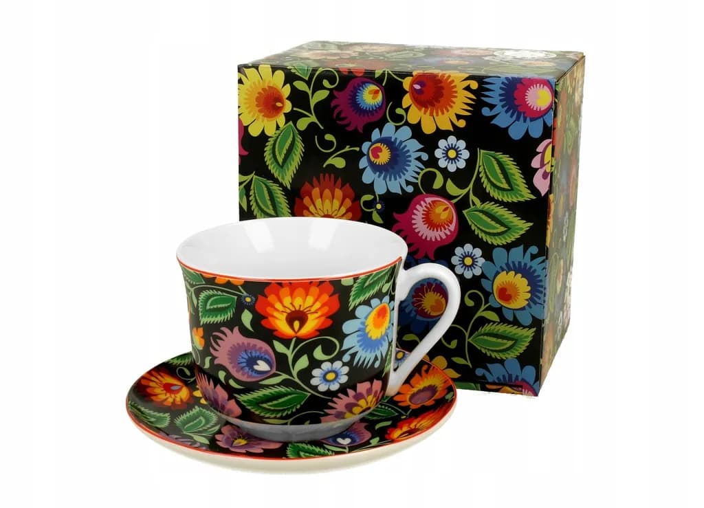 FILIŻANKA PORCELANOWA JUMBO 470ml ZE SPODKIEM ETNIC