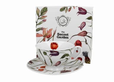 Filiżanka porcelanowa ze spodkiem DUO 250ml FLOWER MEDOW Filiżanka porcelanowa ze spodkiem DUO 250ml FLOWER MEDOW