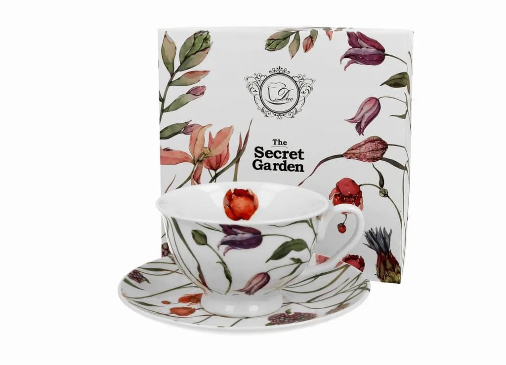 Filiżanka porcelanowa ze spodkiem DUO 250ml FLOWER MEDOW