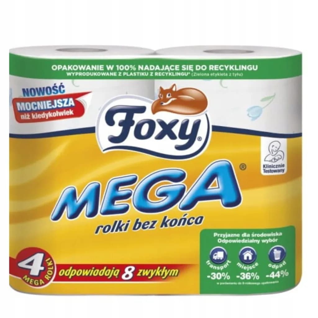 PAPIER TOALETOWY FOXY MEGA 3-WARSTWOWY 4 ROLKI