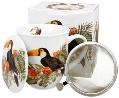 Kubek porcelanowy z zaparzaczem 400 ml – DUO PTASI ŚWIAT Tukan Kubek porcelanowy z zaparzaczem 400 ml – DUO PTASI ŚWIAT Tukan