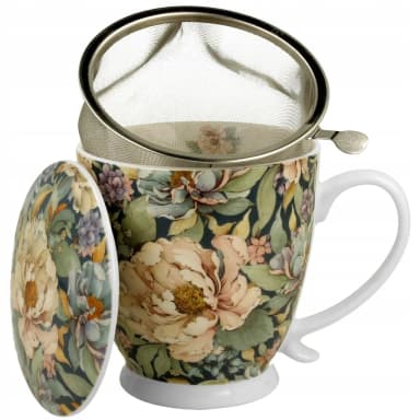 Kubek porcelanowy z zaparzaczem DUO 510 ml PEONY BLUE Kubek porcelanowy z zaparzaczem DUO 510 ml PEONY BLUE