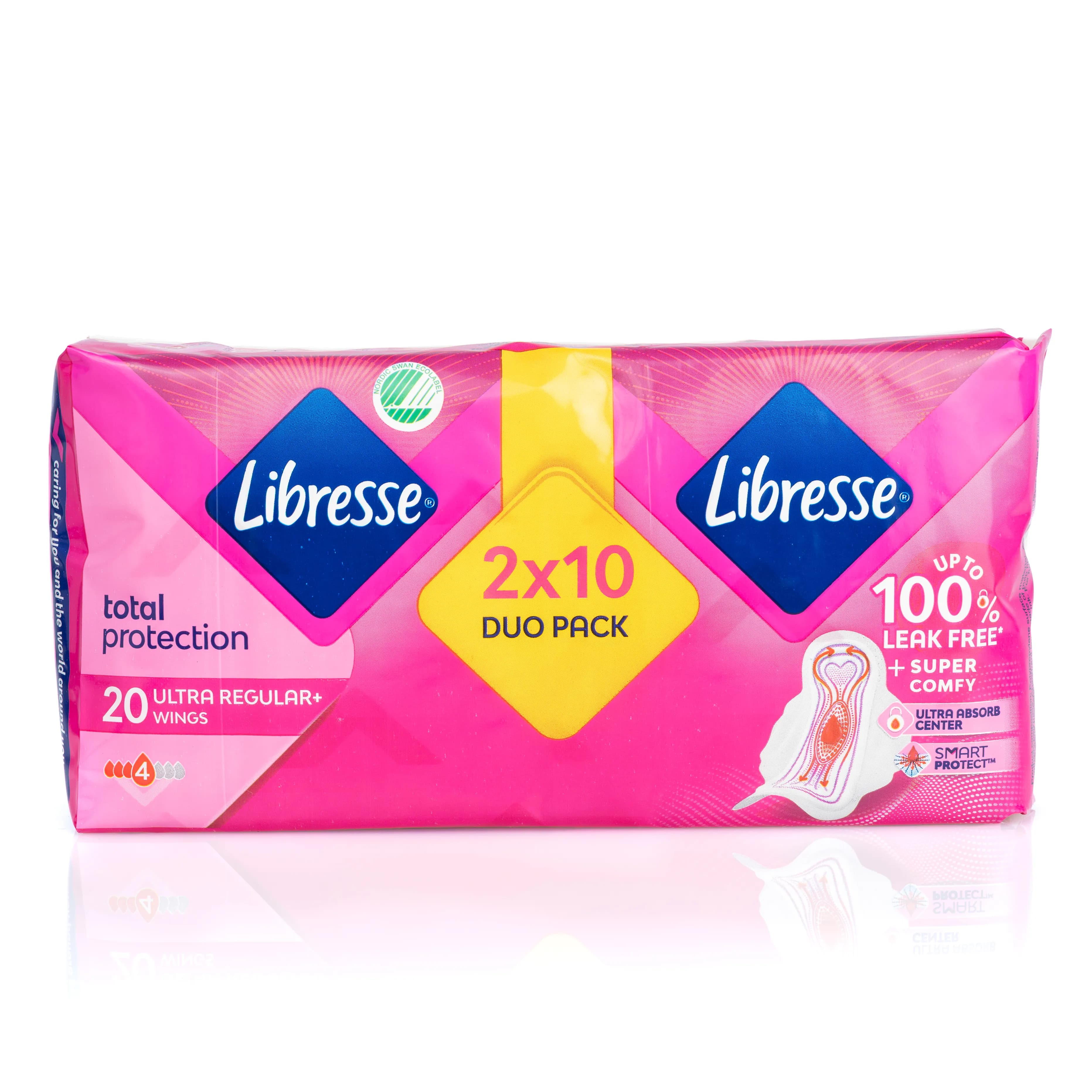 Libresse podpaski ultra + wings duo pack 2 x 10 sztuk normal wings – opakowanie produktu