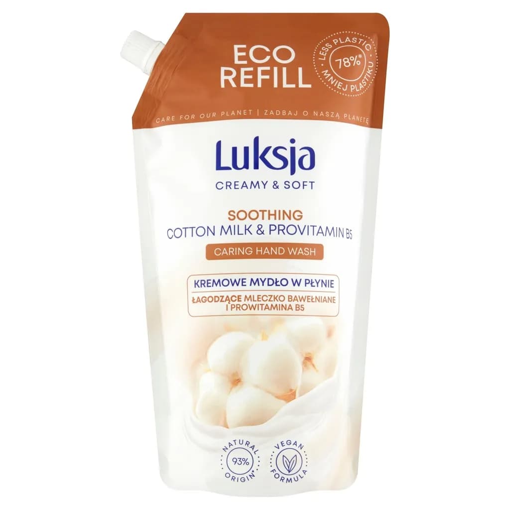 LUKSJA Mydło w płynie 900 ml Bawełna - zapas/refill