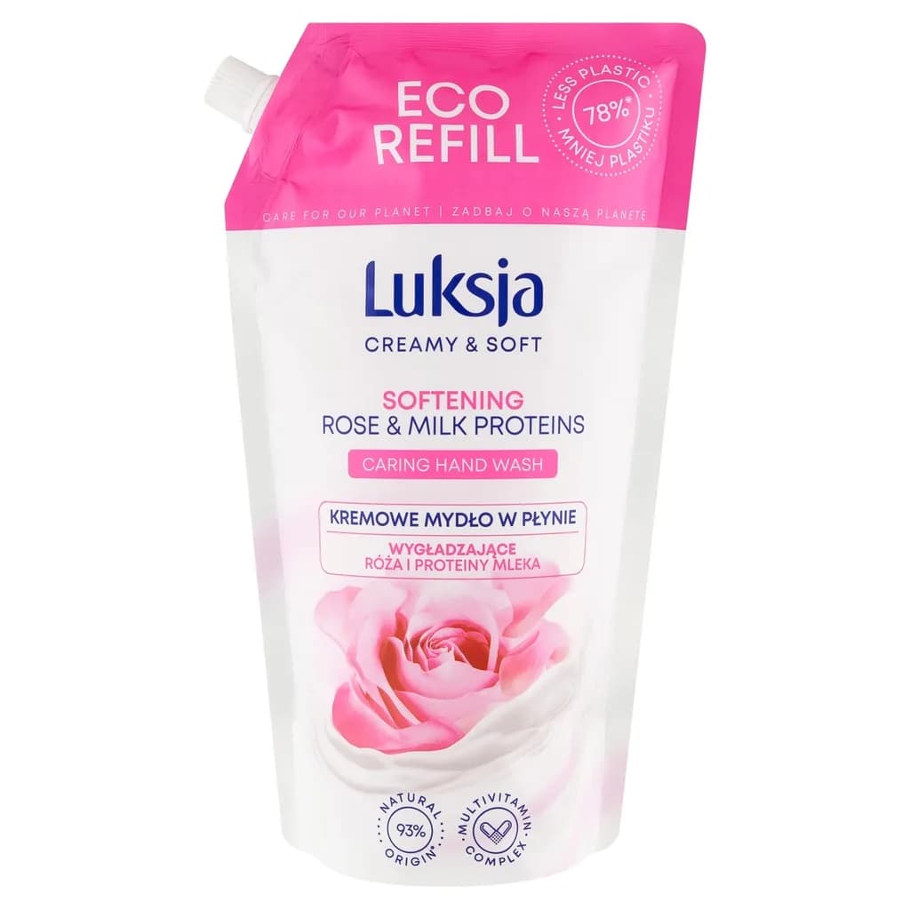 LUKSJA Mydło w płynie 900ml Róża - zapas/refill