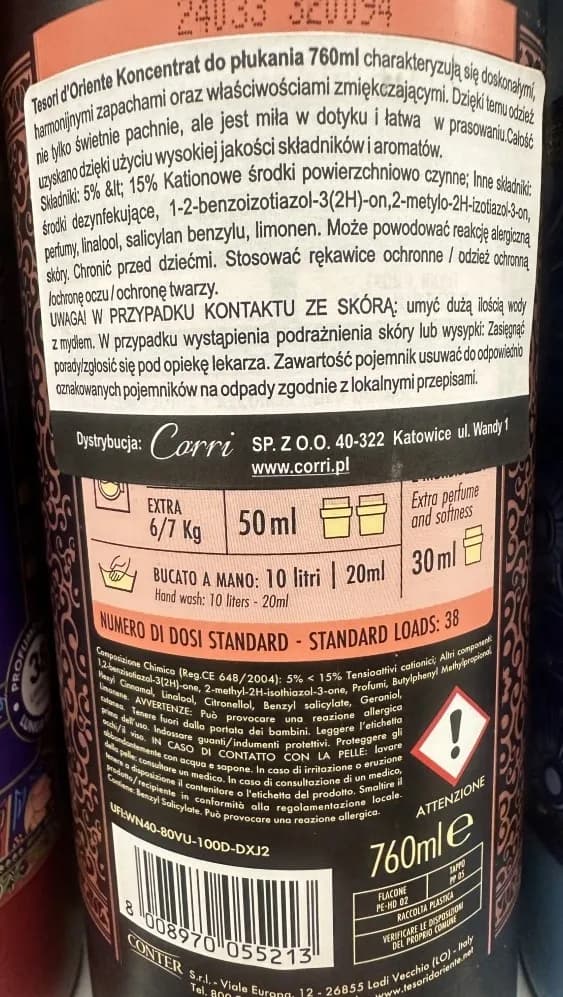 Tesori płyn do płukania d-oriente hammam (do czarnych) 760 ml – zdjęcie produktu 2